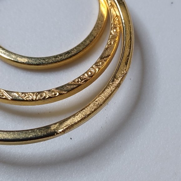 Circular Metal Layered Hoop Earrings - Picture 11 of 15